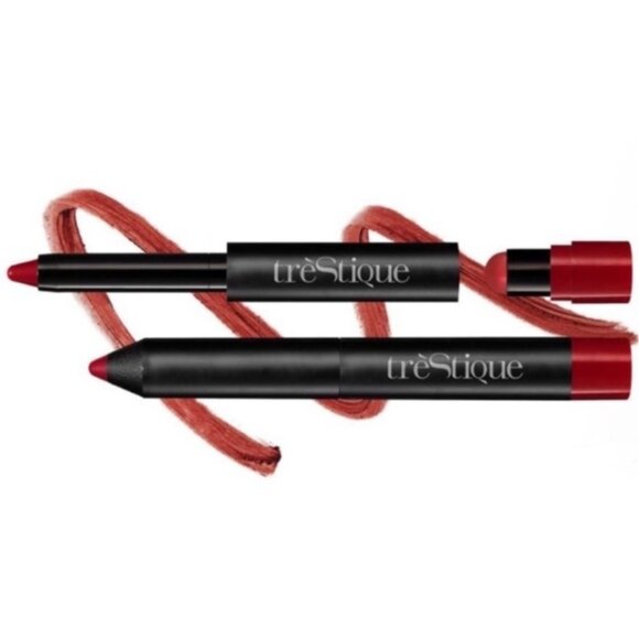 TRESTIQUE Matte Color + Shiny Balm Lip Crayon Duo (Tuscan Wine) BRAND NEW IN BOX - Picture 2 of 9